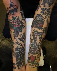 Can You Tell That Some Of Us At Suavecito Are Fans Of American Traditional Joshuamarkstattoos Suavecito Sleeve Tattoos Traditional Tattoo Sake Tattoo