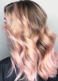 Brunette with rose gold ombre curled tips. 52 Charming Rose Gold Hair Colors How To Get Rose Gold Hair Glowsly