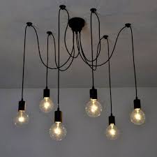 Pendant Lamp Hanging Corded Cluster 4 Styles 2 Lengths Retro Ceiling Lights Spider Lamp Vintage Pendant Lighting
