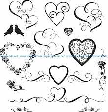 Pin By Jennifer Kramer On Decorative File Cdr And Dxf For Laser Engraving Heart Vector Design Vector Free Heart Tattoo Designs