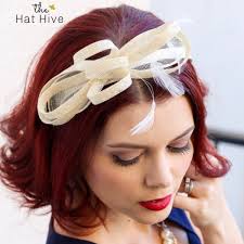 Ivory Fascinator Womens Tea Party Hat, Church Hat, Kentucky Derby Hat,  Fancy Hat, Ivory Tea Party Hat, Ivory Wedding Hat, British Tea Hat