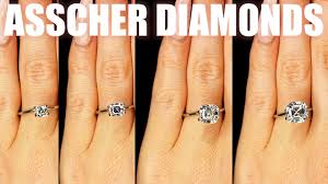 Asscher Cut Diamond Size Comparison On Hand Finger Engagement Ring Shape 75 Carat 2 Ct 1 3 4 1 5