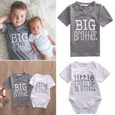 Brothers Matching Little Brother Baby Boy Romper And Big Brother T Shirt Matching Family Outfits Kids Outfits Baby Boy Shorts