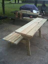 Combo Bench Table Picnic Table Bench Picnic Table Decks Backyard