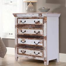 Make this warm and welcoming bedroom set a part of your home. Leigh Distressed Reclaimed Wood White Bedroom Dresser With 4 Drawers