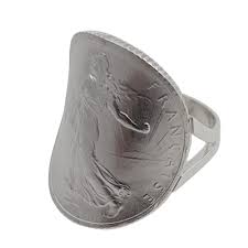 Fr mais j' ai une pièce en argent du #e siècle. Bague Piece Argent 1 Franc Semeuse