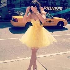 Cute Fluffy Yellow Dress Yellow Homecoming Dresses Prom Dresses Yellow Mini Prom Dresses