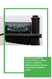 The mailbox will generally have the family's last name and house number on it. Farmhouse Mailbox Decal Set Of 2 Name Decal For Mailbox Mailbox Number Sticker Personalized Mailbox Mailbox Decals Personalized Mailbox Mailbox Numbers