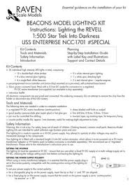 Instruction Booklet For Star Trek Into Darkness Uss Enterprise Ncc 1701 Lighting Kit By Raven Scale Models Issuu