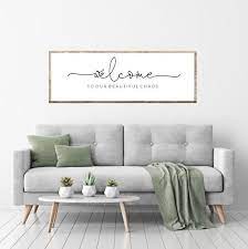 Welcome To Our Beautiful Chaos Printable Home Decor Quote Etsy Living Room Prints Living Room Quotes Home