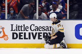 It was tinordi's first game in the series. Brandon Carlo Left Game 3 Dazed After Clutterbuck Hit Status Unclear For Game 4 Stanley Cup Of Chowder