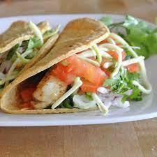 I have a fish taco problem. Healthy Fish Tacos With Creamy Avocado Sauce 263 Calories Per 3 Oz Fish Serving Total 5 Servings Healthy Fish Tacos Recipes Cooking Recipes
