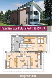 Grundriss architektenhaus loop pult erdgeschoss. Futura Pult Von Kern Haus Entgegengesetzte Pultdacher Familienhaus Haus Grundriss Haus