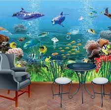 3d Dolphins Coral Underwater Wallpaper Mural Design Underwater Wallpaper Mural Mural Design