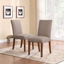 Dorel Living Linen Upholstered Parsons Chairs Set Of 2 Taupe Pine Walmart Com In 2021 Dining Chairs Upholstered Dining Chairs Leather Dining Room Chairs