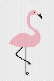 knitting motif and knitting chart flamingo designed by