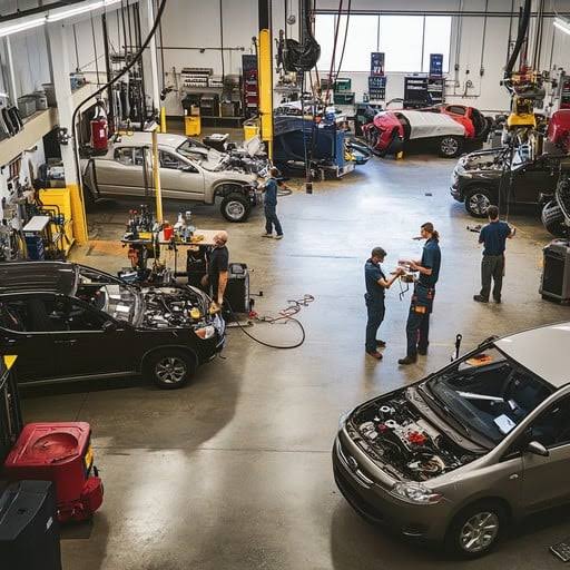 Sports car inside modern garage