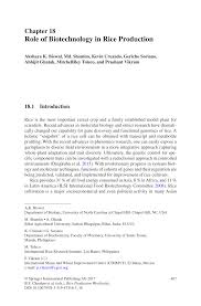 One such approach has been the use of transgenic plants expressing plant defence molecules. Pdf Role Of Biotechnology In Rice Production