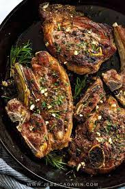 Lamb loin chops are marinated in rosemary, garlic, and lemon juice. Lamb Chops With Garlic Herbs Jessica Gavin