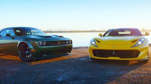 sound despite rumors that aren't actually aspirations, v12 is going the way of the unknown ferrari starkly refutes that with this, the h12 super. Dodge Challenger Hellcat Redeye Takes On Ferrari 812 Superfast Video