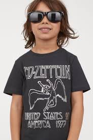T Shirt With Printed Design Dark Gray Led Zeppelin Kids H M Us Shirts T Shirts For Women T Shirt