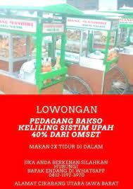 Lowongan kerja sebagai karyawan untuk jualan mie ayam, … continue reading lowongan kerja sebagai. Lowongan Kerja Pedagang Bakso Malang Keliling Atmago