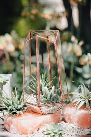 Desert Themed Wedding Cactus Gold Table Centerpiece Geometric Holders Onyx Redwood Terrarium Wedding Wedding Centerpieces Desert Wedding