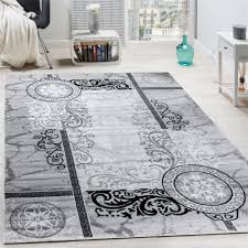 Falls auch du dir einen neuen teppich zulegen möchtest, dann wirst du bei uns mit sicherheit fündig. Designer Teppich Modern Meliert Floral Mit Maander Muster Kreise Grau Schwarz Kaufen Bei Diva Teppich Center