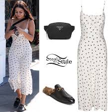 Find yours now at shopbop. Vanessa Hudgens White Printed Dress Black Loafer Steal Her Style