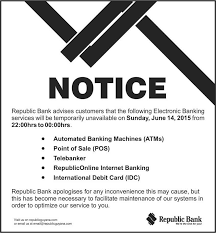 45 des voeux road,central,hongkong account recently, some of our customers received a phishing mail posing as our customer service staff. Notice Temporary Unavailability Of Electronic Banking Service Republic Bank