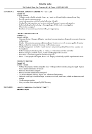 See professional examples for any position or industry. Company Driver Resume Samples Velvet Jobs