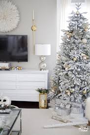 Perfect item for your christmas tree. Silver Gold Flocked Christmas Tree Decorations Setting For Four