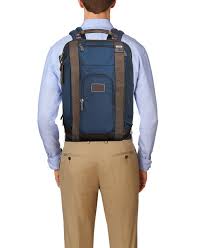 Sac A Dos Edwards Alpha Bravo Tumi France Backpacks Work Travel Bag Blue Leather Backpack
