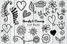 Den background with copy space for text. Hearts And Flowers Doodle Grafik Von Prawny Creative Fabrica