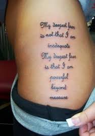 The rib cage is an ideal place got getting simple quote tattoos. Best Tattoo Quotes About Life Quotesgram