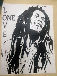 Bob Marley One Love Vinyl Wall Sticker Bob Marley Art Stencil Art Bob Marley
