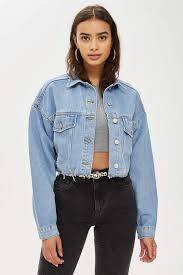 Black And Blue Split Denim Jacket Topshop Tall Hacked Off Crop Denim Jacket Do Denim The Modern Way With Our Tall Cropped De Cropped Denim Jacket Denim Jacket Women Cropped Denim Jacket Outfit