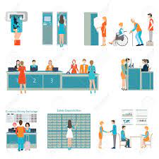 Our digital banking platform can be accessed online or with the vsecu mobile banking app. Menschen In Einer Bank Interieur Banking Business Konzept Queue Und Zahl Service Atm Und Halten Geld Isoliert Auf Weiss Flache Icons Set Vektor Illustration Lizenzfrei Nutzbare Vektorgrafiken Clip Arts Illustrationen Image 52127551