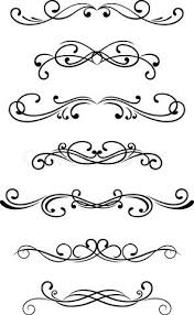 Vector Of Swirl Elements And Monograms For Design And Decorate Embroidery Patterns Scroll Design Clip Art