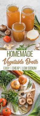 Homemade Vegetable Broth Easy Cheap Low Sodium Recipe Homemade Vegetable Broth Heart Healthy Recipes Low Sodium Low Sodium Soup