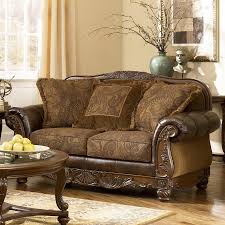 Fresco Durablend Antique Loveseat By Signature Design By Ashley Antique Living Rooms Royal Furniture Furniture