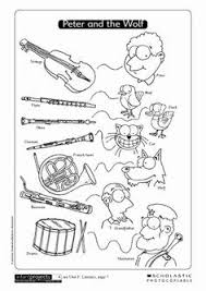 Peter And The Wolf Worksheet New Learn Me Music Peter And The Wolf Matching And Coloring In 2020 Elementary Music Music Lessons Music Classroom