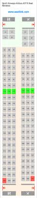 spirit airways airbus a319 seating chart updated december