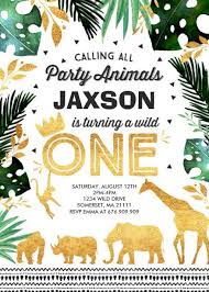 Wild One Birthday Invitation Jungle Animals Party Zazzle Com In 2020 Wild One Birthday Invitations First Birthday Invitations Wild Birthday Party