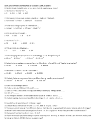(18×25) + (8×28) = 38x (25 + 8) perhitungan yang ada di atas memakai sifat … a. Doc Soal Uas Matematika Kelas 6 Sd Semester 1 Tp Erma Susilowati Academia Edu