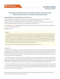 Pdf Advantages And Disadvantages Of Problem Based Learning