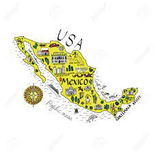 Ver más ideas sobre mapa dibujo, cartografía, mapa de fantasía. Mapa De Mexico En Estilo De Dibujos Animados Aislado Sobre Fondo Blanco Ilustraciones Vectoriales Clip Art Vectorizado Libre De Derechos Image 96725239