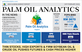 Malaysia palm oil price is at a current level of 1163.17, up from 1078.05 last month and up from 576.56 one year ago. Thin Stocks High Exports Firm Soybean Oil Crude Oil Pushes Futures Cash Prices Higher