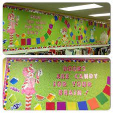 There are also blank job cards. Library Candyland Candy Land Bulletin Board Could Do A Life Size Candy Land Game Candy Theme Classroom Board Game Themes Classroom Themes