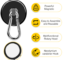 Amazon.com: DIYMAG Black Magnetic Hooks, 150LBS Strong Heavy ...